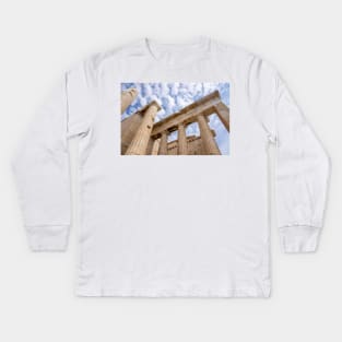 Stone pillars of the Acropolis, Athens. Kids Long Sleeve T-Shirt